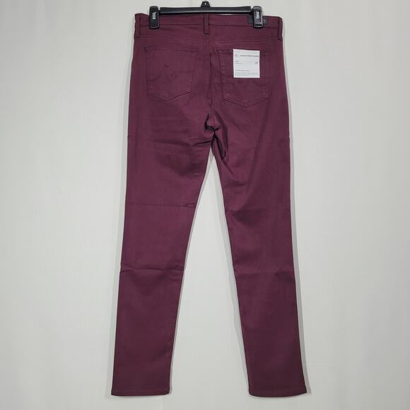 AG Prima Mid Rise Sateen Cigarette Jeans in Moop (Burgundy) 33 - Picture 2 of 6